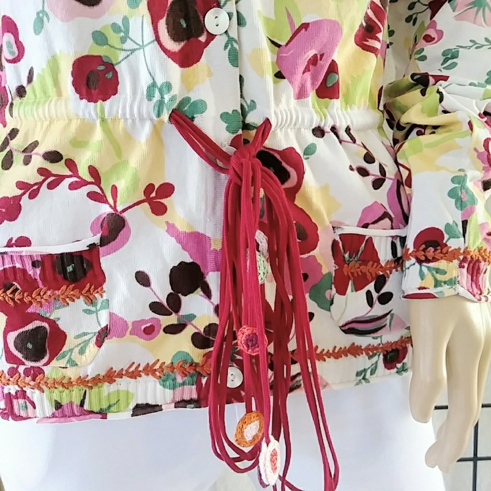 SALE! NEW Kenzo Sz L Poppy Floral Cardigan Sweater - Picture 5 of 8